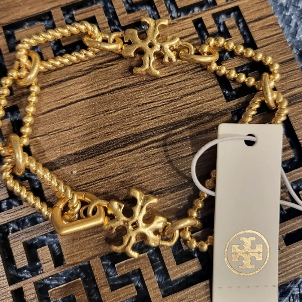 Tory Burch Gold Double Chain Bracelet - Picture 2 of 4